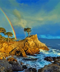 Rainbow Pebble Beach paint by numbers