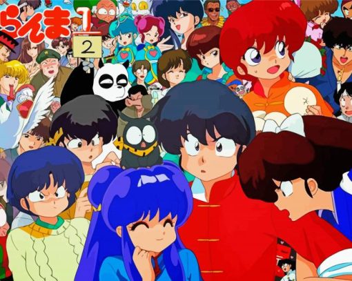 Ranma Anime Characters paint by numbers