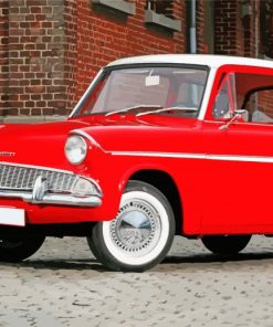 Red Ford Anglia paint by number