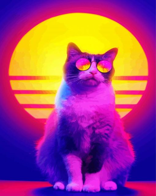 Retro Cat paint by number