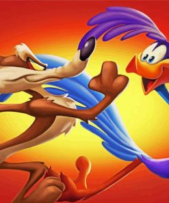 Roadrunner And Coyote Cartoon paint by number