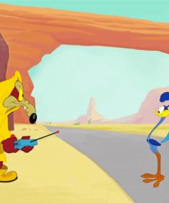 Roadrunner And Coyote Cartoon paint by numbers