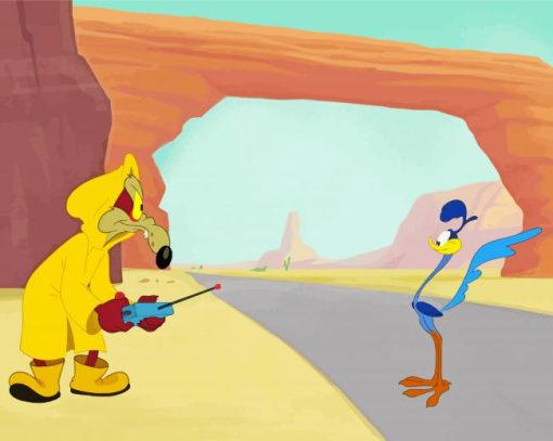 Roadrunner And Coyote Cartoon paint by numbers