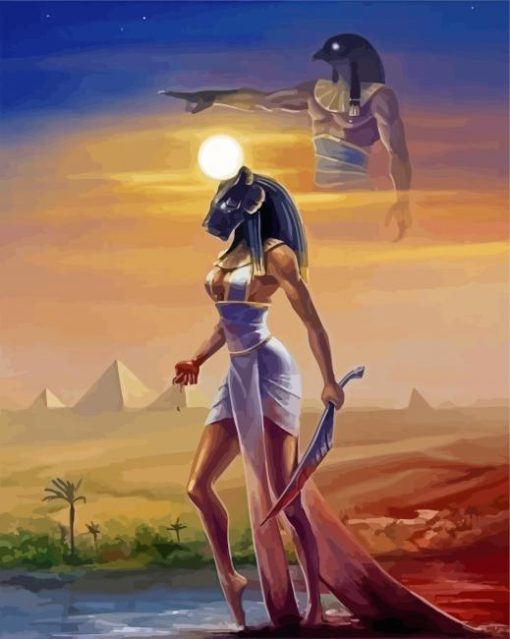 Sekhmet Warrior Goddess paint by numbers