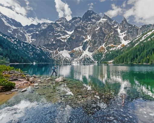 Snowy Tatras Mountains Nature paint by numbers