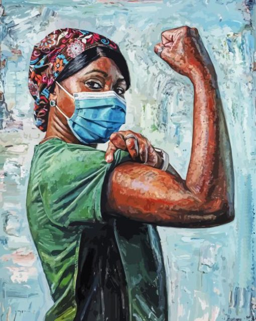 Strong African American Nurse paint by number