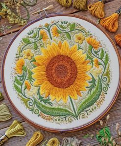 Sunflower Embroidery paint by number