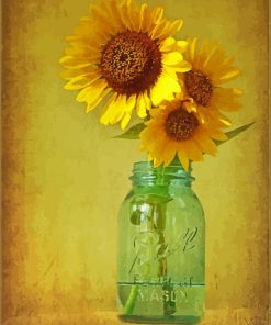 Sunflowers In Jar paint by number