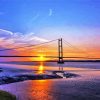 Sunset At Hull Humber Bridge paint by numbers