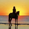 Sunset Horse On The Beach Silhouette paint by numbers