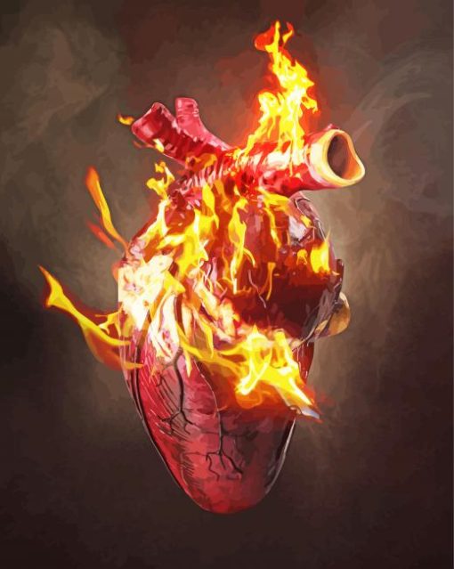 The Burning Heart paint by number