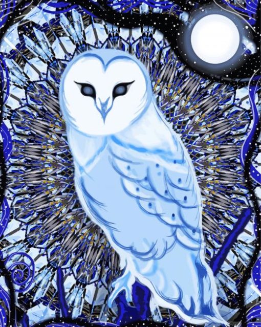 The Mystic Blue owl paint by number