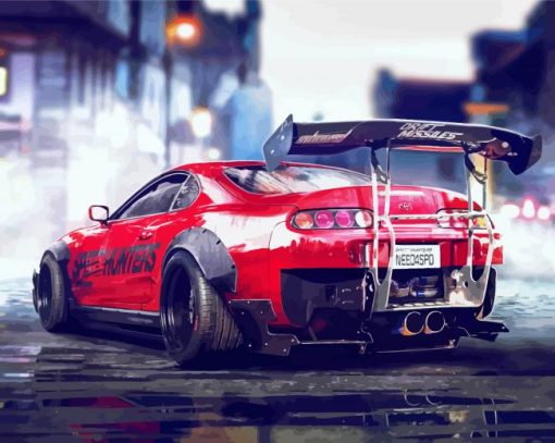 Toyota Supra 2JZ paint by numbers