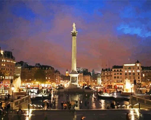 Trafalgar Square At Night paint by numbers