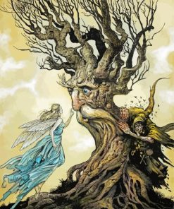 Tree Spirit Arthur Rackham paint by numbers