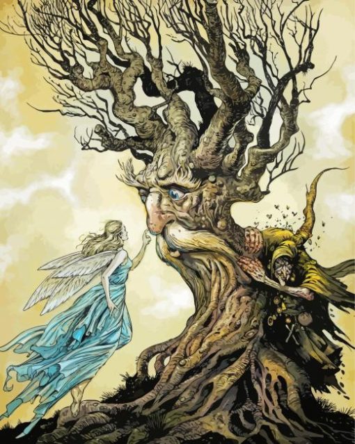 Tree Spirit Arthur Rackham paint by numbers