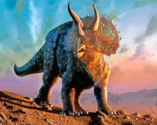 Triceratops Art paint by numbers