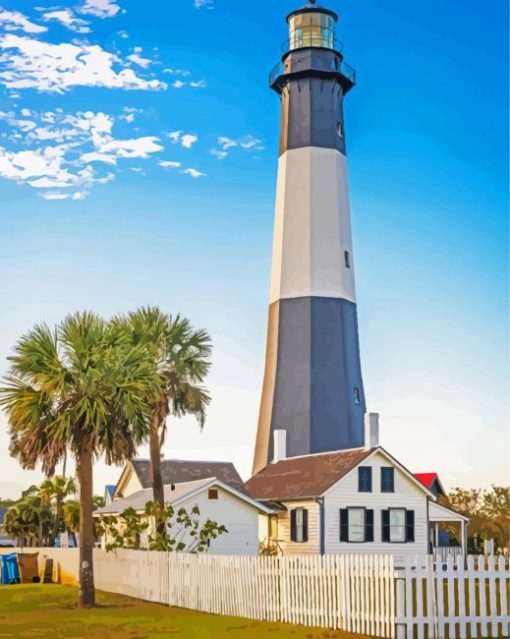 Tybee Island Light Station And Museum paint by number