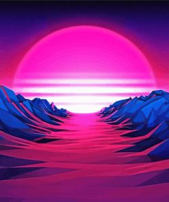 Vaporwave Landscape paint by numbers