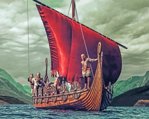 Viking Ship paint by numbers