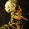 Vintage Skull With Cigarette paint by numbers