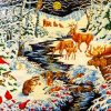 Vintage Animals Snow Scene paint by numbers