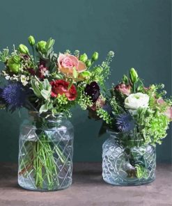 Vintage Flower Jars paint by numbers