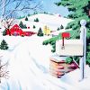 Vintage Snow Scene paint by numbers