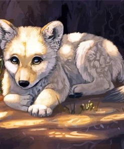 White Wolf Pup paint by numbers