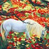 White Horse With Flowers Art paint by numbers