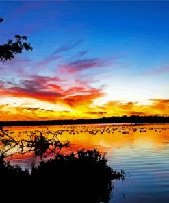 White Rock Lake Sunset paint by numbers