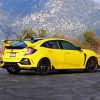 Yellow Honda Civic paint by numbers