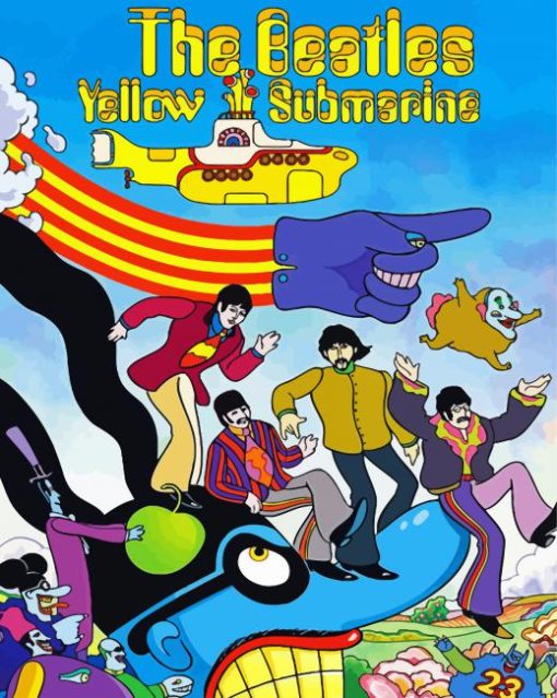 Yellow Submarine Poster paint by number