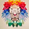 Aesthetic Lion With Triangles paint by numbers