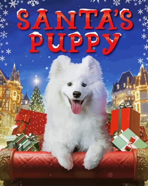 Aesthetic Santa Puppy paint by number