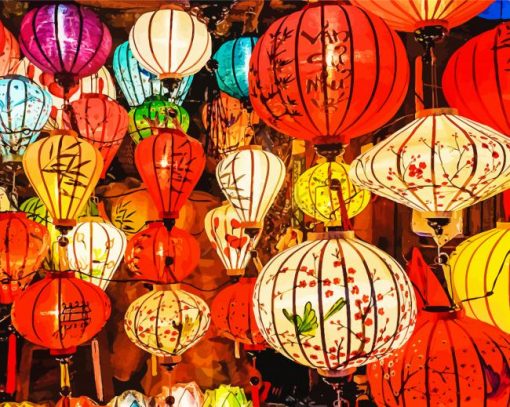 Vietnamese Lanterns paint by numbers