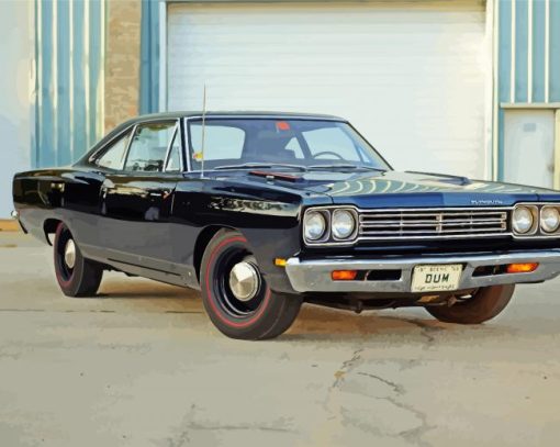 Black 1969 Plymouth Roadrunner paint by numbers