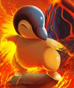 Aesthetic cyndaquil paint by number