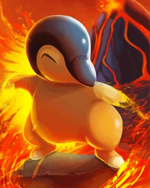 Aesthetic cyndaquil paint by number