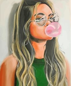 Girl With Bubble Gum paint by numbers