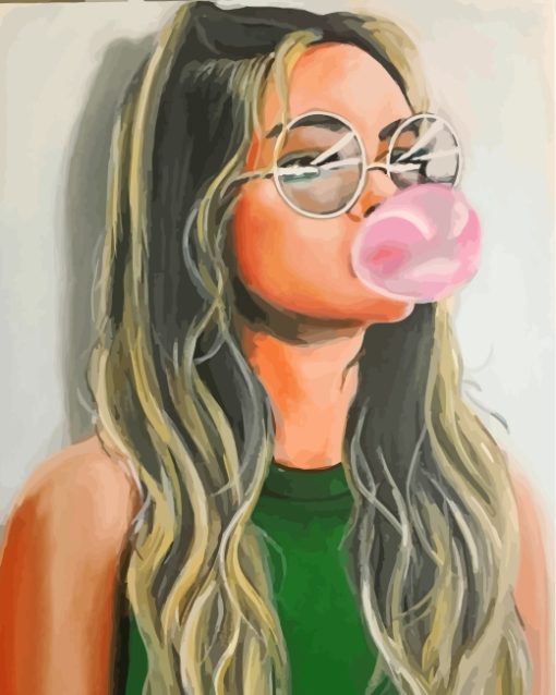 Girl With Bubble Gum paint by numbers