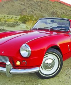 Aesthetic Red Triumph Spitfire paint by number