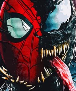 Aesthetic Spider-Man with Venom paint by number