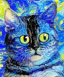 Artistic Cat Van Gogh paint by number