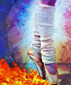 Ballet Shoes And Flames Of Fire paint by numbers