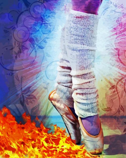 Ballet Shoes And Flames Of Fire paint by numbers