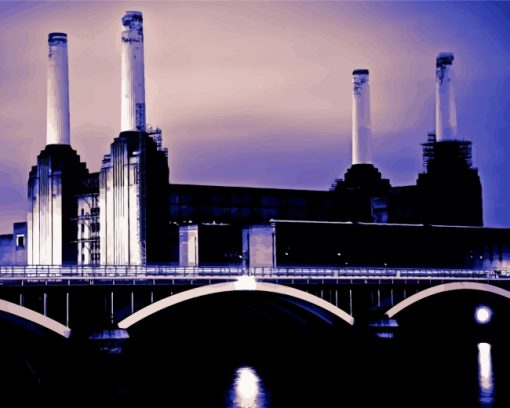 Battersea Power Station At Night paint by numbers