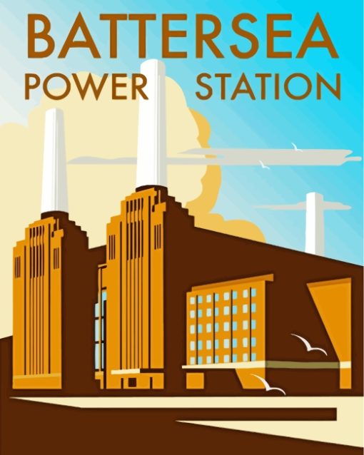 Battersea Power Station Poster paint by numbers