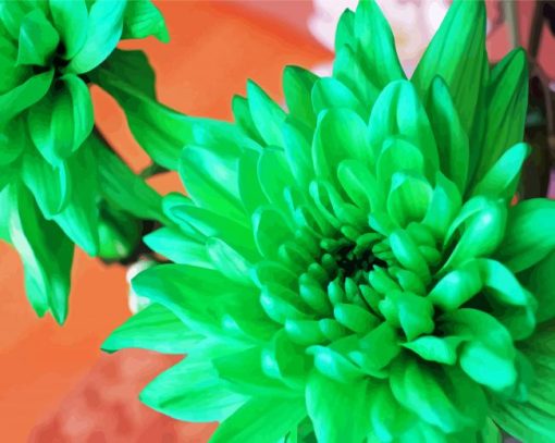 Beautiful Green Flowers paint by numbers