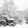 Black Tractor In Snow paint by number